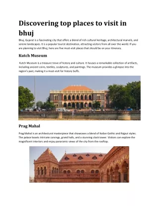 Discovering top places to visit in bhuj