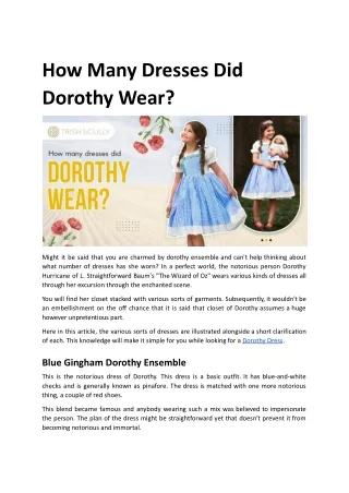 How many dresses did Dorothy wear_.docx