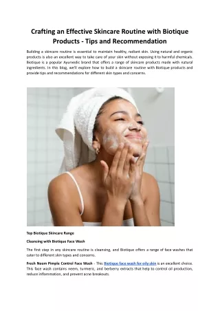 Biotique's Face Wash Essentials