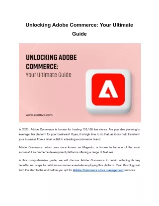 Unlocking Adobe Commerce: Your Ultimate Guide