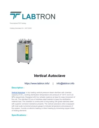 Vertical Autoclave