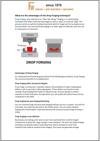 What are the advantages of the Drop Forging technique?