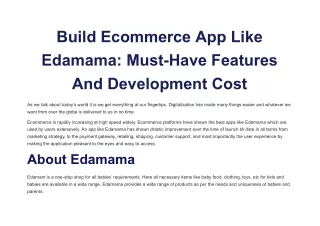 Build Ecommerce App Like Edamama_ Must-Have Features And Development Cost