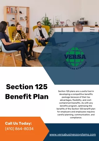 Section 125 Benefit Plan - Versa Business System