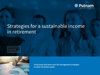 Strategies for a sustainable income in retirement