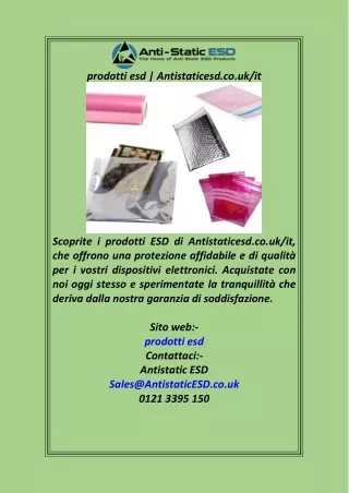 prodotti esd  Antistaticesd.co.ukit