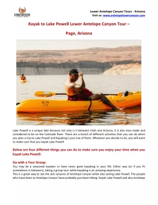 Kayak to Lake Powell Lower Antelope Canyon Tour - Page, Arizona