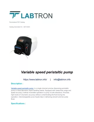 Variable speed peristaltic pump