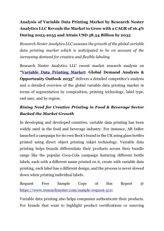 Gobal Variable Data Printing Market