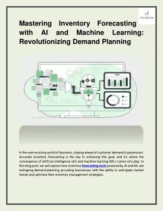 Mastering Inventory Forecasting with AI and Machine Learning