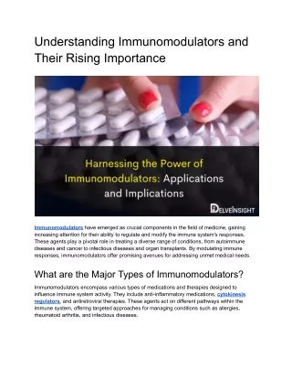 Harnessing the Power of Immunomodulators_ Applications and Implications