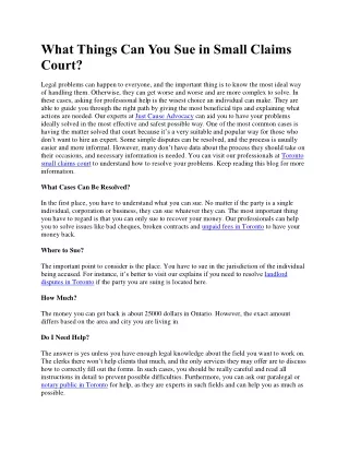 What Things Can You Sue in Small Claims Court