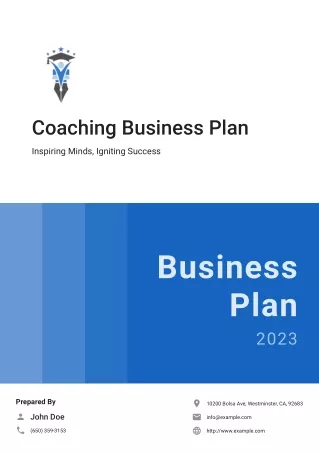 Coaching Business Plan Example Template