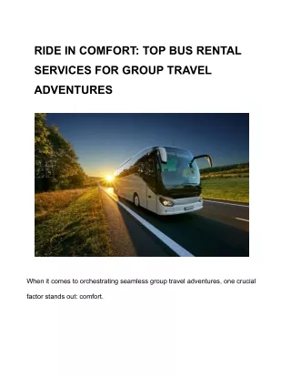 RIDE IN COMFORT_ TOP BUS RENTAL SERVICES FOR GROUP TRAVEL ADVENTURES