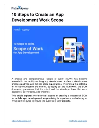 10 Steps Scope of Work App Development - Flutter Agency