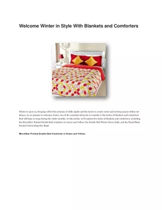 Welcome Winter in Style With Blankets and Comforters (1)