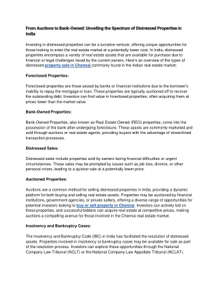 From Auctions to Bank-Owned_ Unveiling the Spectrum of Distressed Properties in India