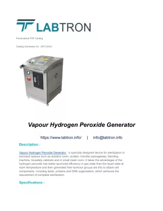 Vapour Hydrogen Peroxide Generator