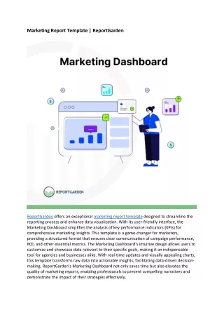 Marketing Report Template | Reportgarden