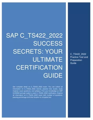 SAP C_TS422_2022 Success Secrets: Your Ultimate Certification Guide