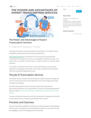 The Power and Advantages of Expert Transcription Services