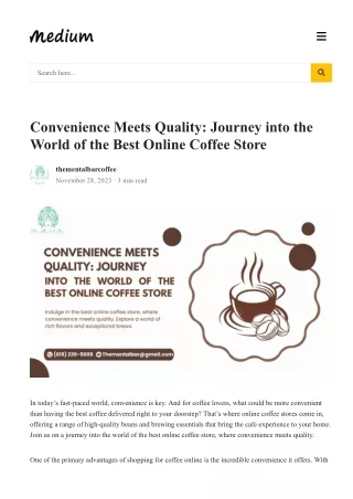 Convenience Meets Quality Journey into the World of the Best Online Coffee Store