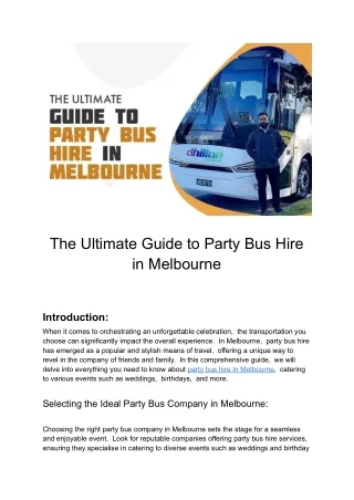 Unlocking the Secrets of Melbourne's Ultimate Party Bus Guide