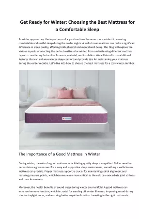 Discover Comfort with MySleepWell Mattresses