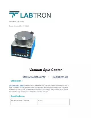 Vacuum Spin Coater