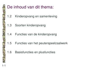 De inhoud van dit thema: