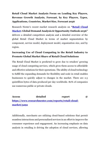 Retail Cloud Market by Key Players 2036