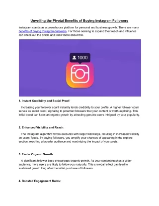 Unveiling the Pivotal Benefits of Buying Instagram Followers