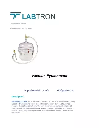 Vacuum Pycnometer