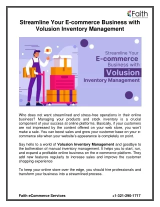 Streamline Your E-commerce Business with Volusion Inventory Management