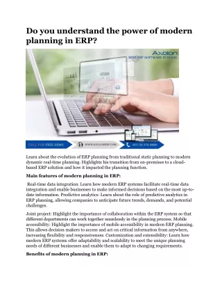 Do you understand the power of modern planning in ERP
