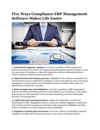 Five Ways Compliance ERP Management Software Makes Life Easier