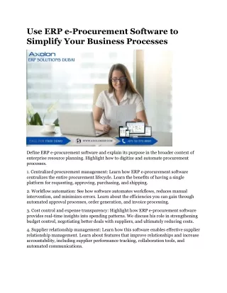 Use ERP e-Procurement Software to Simplify Your Business Processes