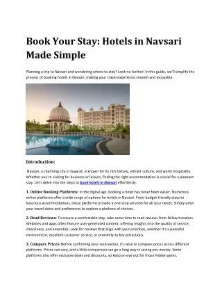 Book Your Stay