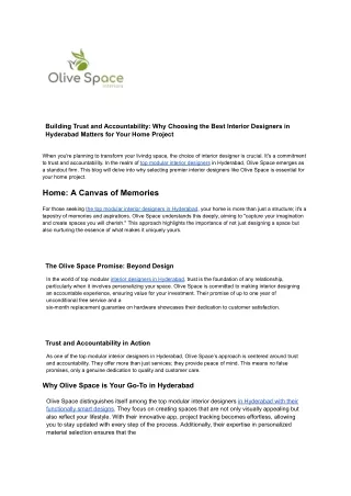 The Olive Space Promise: Beyond Design