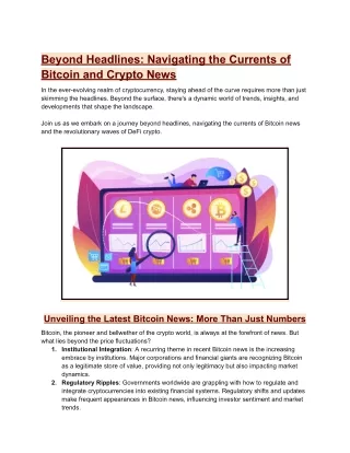 Beyond Headlines_ Navigating the Currents of Bitcoin and Crypto News