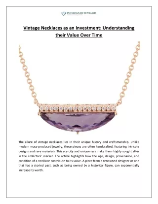 Vintage Necklaces as an Investment Understanding their Value Over Time