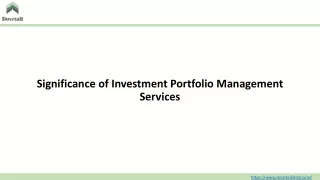 Significance of Investment Portfolio Management Services