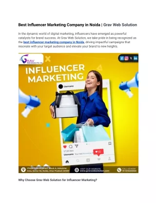 Best Influencer Marketing Company in Noida  | Grav Web Solution.