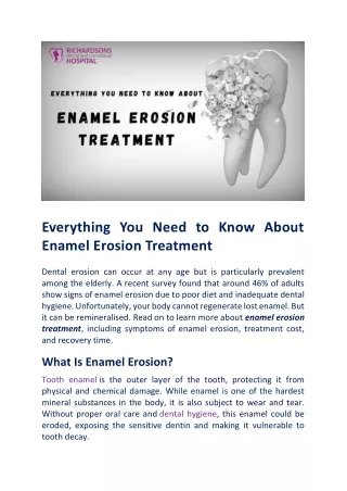Enamel Erosion Treatment Symptoms, Cost, Recovery Time