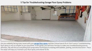 5 Tips for Troubleshooting Garage Floor Epoxy Problems