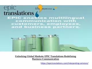 Unlocking Global Markets EPIC Translations Redefining Business Communication