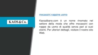 Mocassini con nappe da uomo Kaosalbano.com