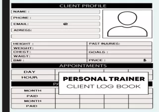 ❤PDF ⚡DOWNLOAD Personal Trainer Client Log Book: Client Book for Appointment Tra