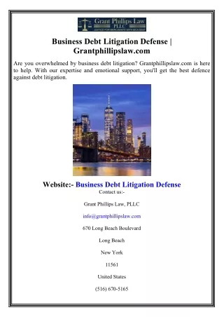 Business Debt Litigation Defense  Grantphillipslaw.com