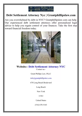 Debt Settlement Attorney Nyc  Grantphillipslaw.com